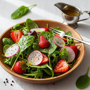 Strawberry–Arugula Salad with Black Pepper & Pistachios